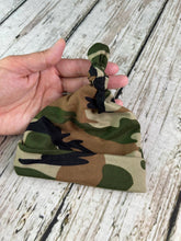 Load image into Gallery viewer, Baby Boy Swaddle Blanket Hat Set / Camouflage Swaddle Blanket Hat / Stretchy Knit Baby Blanket Hat / Baby Shower Gift / Newborn Photo Set
