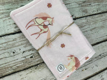 Load image into Gallery viewer, Baby Shower Gift Set / Baby Girl Burp Cloth Set / Horse Baby Burp Cloth / Pink Gray Burp Cloth / Equestrian baby

