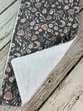 Load image into Gallery viewer, Baby Girl Bib Burp Cloth Set / Baby Girl Bib Pink Gray Modern Floral / Baby Girl Burp Cloth Pink Gray Floral / Baby Shower Gift Girl
