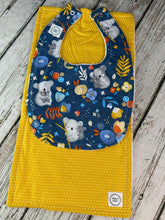 Load image into Gallery viewer, Baby Bib Burp Cloth Set Koala Bear / Neutral Baby Bib Burp Cloth / Baby Shower Gift
