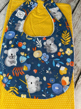 Load image into Gallery viewer, Baby Bib Burp Cloth Set Koala Bear / Neutral Baby Bib Burp Cloth / Baby Shower Gift
