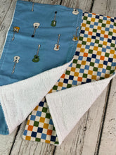 Load image into Gallery viewer, Baby Shower Gift Set / Baby Boy Burp Cloth Set / Guitar Burp Cloth / Music Baby
