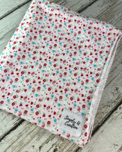 Load image into Gallery viewer, Baby Girl Swaddle Blanket Hat Set / Pink Floral Swaddle Blanket Hat / Stretchy Knit Baby Blanket Hat / Baby Shower Gift / Newborn Photo Set
