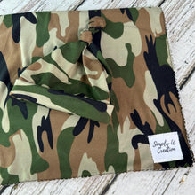 Load image into Gallery viewer, Baby Boy Swaddle Blanket Hat Set / Camouflage Swaddle Blanket Hat / Stretchy Knit Baby Blanket Hat / Baby Shower Gift / Newborn Photo Set
