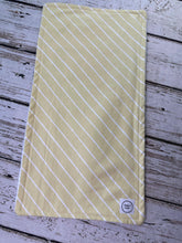 Load image into Gallery viewer, Baby Shower Gift Set / Neutral Boy or Girl Burp Cloth Set / yellow gray bears Burp Cloth / yellow stripe Burp Cloth
