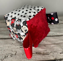 Load image into Gallery viewer, Baby Fabric Sensory Baby Block Mickey Mouse / baby shower gift / Disney baby / Baby Toy / Rattle / Crinkle Toy
