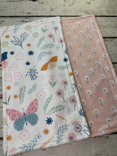 Load image into Gallery viewer, Baby Shower Gift Set / Baby Girl Burp Cloth Set / Butterfly Floral Burp Cloth / Floral Whimsy Collection
