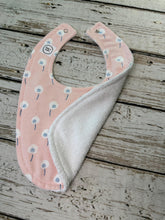 Load image into Gallery viewer, Baby Shower Gift Bib Set / Set of 2 Bibs / Baby Girl Bib Set / Pink Blue Floral Burp Cloth / Butterfly burp cloth / Floral Whimsy Collection
