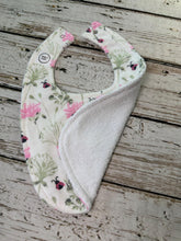 Load image into Gallery viewer, Baby Shower Gift Bib Set / Set of 2 Bibs / Baby Girl Bib Set / Ladybug pink gingham Bib

