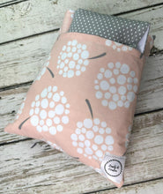 Load image into Gallery viewer, Diaper Clutch Changing Pad Pouch / Floral Diaper Bag / Pink Gray Floral Dot / Small Travel Diaper Bag / Baby Girl Shower Gift
