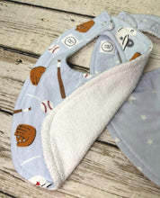Load image into Gallery viewer, Baby Boy Bib Set of 2 / Baby Shower Gift Set / Baseball
