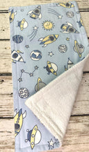 Load image into Gallery viewer, Baby Boy Burp Cloth Set of 2 Space / Space Nursery / Shower Gift Set
